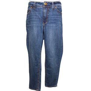 Seven7 Jeans Womens Starlette Mid Rise Skinny Crop Denim Jeans Sz 16 Medium Wash